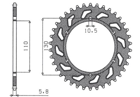 SUNSTAR ZĘBATKA TYLNA 504 41 KAWASAKI GPZ 500S 94-05 (JTR486.41) (ŁAŃC. 520) (50441JT)