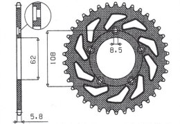 SUNSTAR ZĘBATKA TYLNA 714 43 APRILIA RS 125 '93-'05 (JTR701.43)* (ŁAŃC. 520) (71443JT)