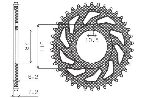 SUNSTAR ZĘBATKA TYLNA 828 44 SUZUKI SV 650 99-13 (JTR807.44) (ŁAŃC. 525) (82844JT)
