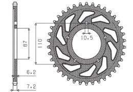 SUNSTAR ZĘBATKA TYLNA 828 48 SUZUKI GSF 650 BANDIT 07-15, GSX 650 F 08-15 (JTR807.48) (ŁAŃC. 525) (82848JT)