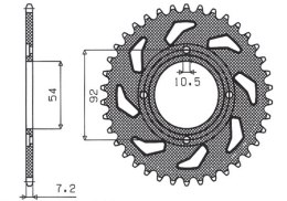 SUNSTAR ZĘBATKA TYLNA 835 49 YAMAHA TZR 125 88-93 (+4), RD 125 LC 1 82-85 (JTR835.49) (ŁAŃC. 428) (83549JT)