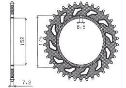 SUNSTAR ZĘBATKA TYLNA 844 57 YAMAHA DT 125R/RE 99-06 (JTR839.57) (ŁAŃC. 428) (84457JT)