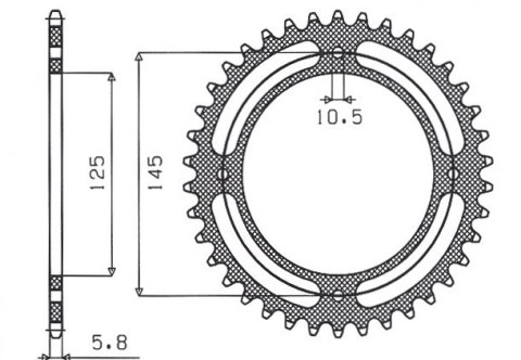 SUNSTAR ZĘBATKA TYLNA 857 41 YAMAHA XT 600 '83-94, XT 600Z TENERE 84-89 (JTR857.41) (ŁAŃC. 520) (85741JT)