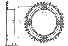SUNSTAR ZĘBATKA TYLNA 857 45 YAMAHA XT 600E '90-03, XT 660Z TENERE '91-00 (JTR857.45) (ŁAŃC. 520) (85745JT)