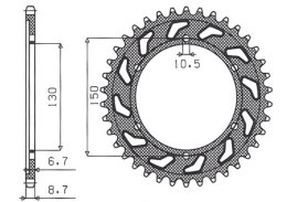 SUNSTAR ZĘBATKA TYLNA 860 38 YAMAHA XJR 1200/1300 95-01 (JTR859.38) (ŁAŃC. 530) (86038JT)