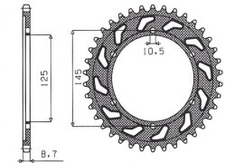 SUNSTAR ZĘBATKA TYLNA 865 45 YAMAHA FZR 600 '92-'93 (3HE) (JTR865.45) (ŁAŃC. 530) (86545JT)