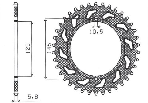 SUNSTAR ZĘBATKA TYLNA 866 48 YAMAHA XJ 600 DIVERSION 95-03 (JTR855.48) (ŁAŃC. 520) (86648JT)