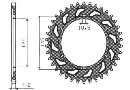 SUNSTAR ZĘBATKA TYLNA 869 43 YAMAHA TDM 850 99-01 (4TX) (JTR867.43) (ŁAŃC. 525) (86943JT)