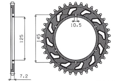 SUNSTAR ZĘBATKA TYLNA 869 43 YAMAHA TDM 850 99-01 (4TX) (JTR867.43) (ŁAŃC. 525) (86943JT)