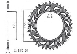 SUNSTAR ZĘBATKA TYLNA 899 50 KTM SX/EXC (JTR897.50) (ŁAŃC. 520) (89950JT)