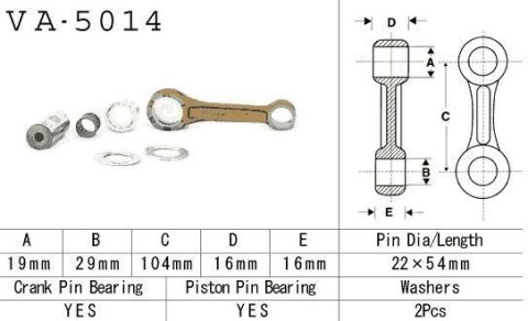 VESRAH KORBOWÓD HONDA CR 125 '88-'07 (VA5014) (MADE IN JAPAN)