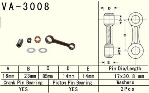 VESRAH KORBOWÓD KAWASAKI KSF 80 (KSF80) '03-'06, SUZUKI LT 80 (LT80) '87-'06 (VA3008) (MADE IN JAPAN)