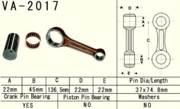 VESRAH KORBOWÓD YAMAHA YFM 660 (YFM660) RAPTOR '01 (VA2017) (MADE IN JAPAN)
