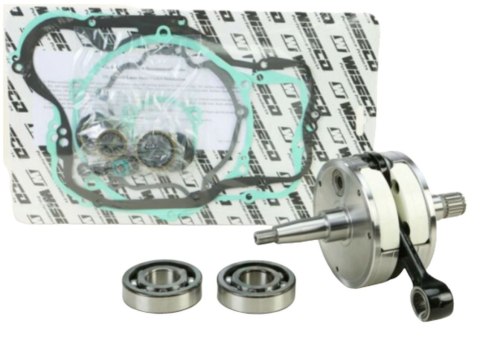 WISECO WAŁ KORBOWY KAWASAKI KX 250 '02-'04 (Z ŁOŻYSKAMI I USZCZELNIACZAMI NA WAŁ ORAZ KOMPLETEM USZCZELEK NA DÓŁ SILNIKA) (HR401