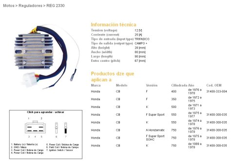 DZE REGULATOR NAPIĘCIA HONDA CB750 FOUR 69-78, CB350/400/500/550 FOUR 71-78 (ESR240)