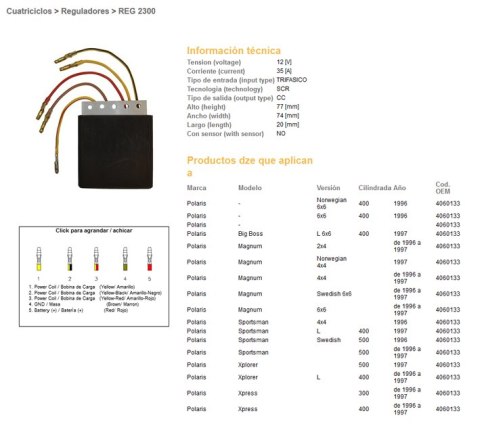 DZE REGULATOR NAPIĘCIA POLARIS 300/400/500 (OEM-) (ESR950)