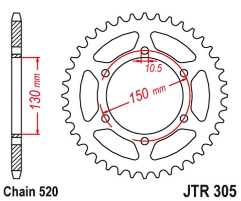 JT ZĘBATKA TYLNA 236 46 HONDA NX 650 '95-'01, YAMAHA XJ 6 '09-'15 (23646JTZBK) (ŁAŃC. 520) - PATRZ RÓWNIEŻ 430946 (23646JTZBK) K