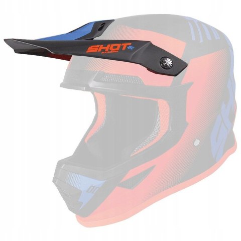 SHOT RACING WYPRZEDAŻ DASZEK DO KASKU FURIOUS TRUST BLUE NEON ORANGE MATT KOLOR CZARNY/NIEBIESKI/POMARAŃCZOWY FLUO MAT