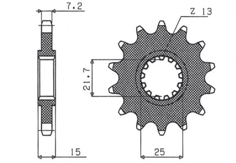 SUNSTAR ZĘBATKA PRZEDNIA 2082 14 KAWASAKI ZX 6R '95-'97 (JTF1182.15) (208214JT)