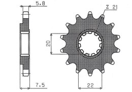 SUNSTAR ZĘBATKA PRZEDNIA 2120 14 HONDA CR 125R '04-'07, CRF 250R/X '04-'17 (JTF1323.14) (ŁAŃC. 520) (212014JT)