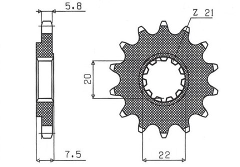 SUNSTAR ZĘBATKA PRZEDNIA 2120 14 HONDA CR 125R '04-'07, CRF 250R/X '04-'17 (JTF1323.14) (ŁAŃC. 520) (212014JT)