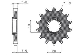 SUNSTAR ZĘBATKA PRZEDNIA 340 12 HONDA CR 125 '87-'03 (JTF326.12) (ŁAŃC. 520) (34012JT)