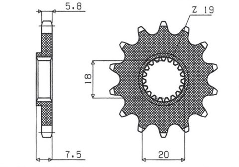 SUNSTAR ZĘBATKA PRZEDNIA 340 12 HONDA CR 125 '87-'03 (JTF326.12) (ŁAŃC. 520) (34012JT)