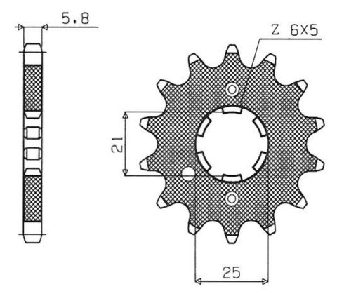 SUNSTAR ZĘBATKA PRZEDNIA 569 15 KAWASAKI KX 250 '87-'98, YAMAHA YZ 250 '77-'98 (JTF569.15) (ŁAŃC. 520) (56915JT)