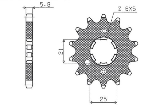 SUNSTAR ZĘBATKA PRZEDNIA DUCATI MONSTER 900 '00-'02 (JTF736.15) (ŁAŃC.520) (STD.)