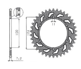 SUNSTAR ZĘBATKA TYLNA 4366 43 DUCATI 944 ST2 '97-'03, 992 ST3 '04-'07 (JTR745.43) (ŁAŃC.525) (436643JT)