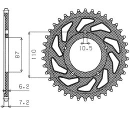 SUNSTAR ZĘBATKA TYLNA 828 47 SUZUKI GSF 650 BANDIT 07-15, GSX 650 F 08-15 (JTR807.47) (ŁAŃC. 525) (82847JT)