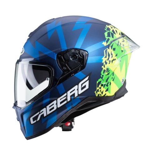 CABERG WYPRZEDAŻ KASK INTEGRALNY Z BLENDĄ MODEL DRIFT EVO STORM KOLOR NIEBIESKI MAT/ŻÓŁTY FLUO/ZIELONY FLUO ROZMIAR L (PINLOCK W