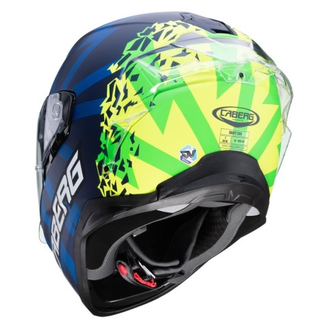 CABERG WYPRZEDAŻ KASK INTEGRALNY Z BLENDĄ MODEL DRIFT EVO STORM KOLOR NIEBIESKI MAT/ŻÓŁTY FLUO/ZIELONY FLUO ROZMIAR L (PINLOCK W