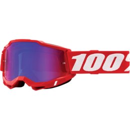 100 PROCENT GOGLE MODEL ACCURI 2 RED - MIRROR RED/BLUE - KOLOR CZERWONY/BIAŁY SZYBKA NIEBIESKIE LUSTRO STARY KOD: 50221-254-03