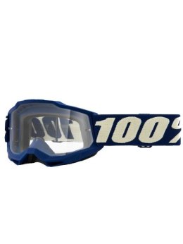 100 PROCENT GOGLE MODEL ACCURI 2 YOUTH JUNIOR DEEPMARINE - CLEAR LENS - KOLOR GRANATOWY/BIAŁY SZYBKA PRZEŹROCZYSTA