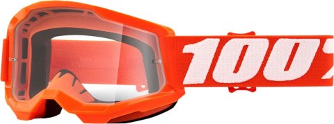 100 PROCENT GOGLE MODEL STRATA 2 YOUTH JUNIOR ORANGE - CLEAR LENS - KOLOR POMARAŃCZOWY SZYBKA PRZEŹROCZYSTA STARY KOD: 50521-101