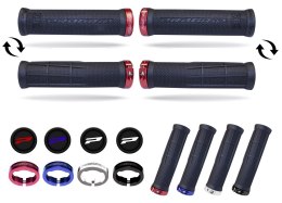 PROGRIP MANETKI PG995 ATV / JET SKI / MTB (22+22MM, DŁ. 120MM) KOLOR CZARNY Z CZERWONĄ BLOKADĄ LOCK-ON (995-357) (995-107)