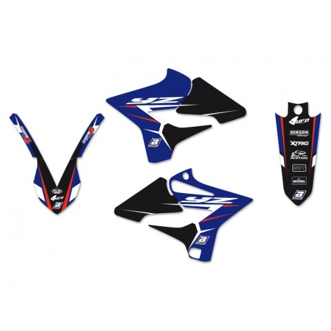 BLACKBIRD KOMPLET NAKLEJEK (OKLEIN) + POKROWIEC POSZYCIE NA SIEDZENIE YAMAHA YZ 125/250 '15-'21 DREAM 4 KOLOR NIEBIESKI CZARNY