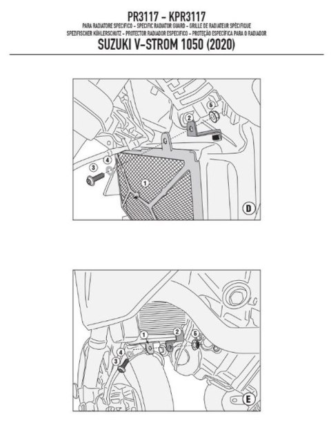 KAPPA OSŁONA CHŁODNICY SUZUKI V-Strom 1050 (20) CZARNA