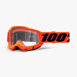 100 PROCENT GOGLE MODEL ACCURI 2 OTG ORANGE - CLEAR LENS - KOLOR POMARAŃCZOWY/CZARNY SZYBKA PRZEŹROCZYSTA STARY KOD: 50224-101-0