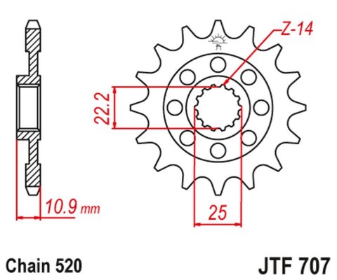 JT ZĘBATKA PRZEDNIA 2145 15 APRILIA 450/550 RXV-SXV 06-12 (214515JT) (ŁAŃC.520)