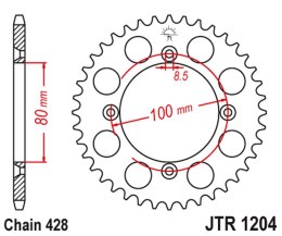 JT ZĘBATKA TYLNA 4351 46 HONDA CRF 125F '14-'21 (JTR1204.46) (ŁAŃC. 428)
