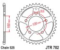 JT ZĘBATKA TYLNA 4363 43 APRILIA RSV 1000 MILLE R/SL/SP '98-'03 (+1) (JTR702.43) (ŁAŃC. 525)