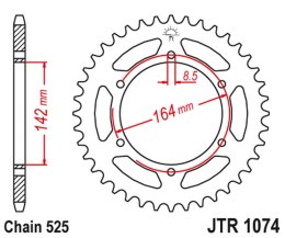 JT ZĘBATKA TYLNA 4589 44 HYOSUNG GT 650 '04-'15 (458944JT) (ŁAŃC. 525)