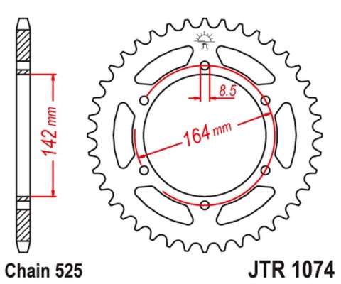 JT ZĘBATKA TYLNA 4589 44 HYOSUNG GT 650 '04-'15 (458944JT) (ŁAŃC. 525)