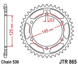 JT ZĘBATKA TYLNA 865 43 YAMAHA FZ 750 GENESIS '87-'91 (JTR865.43)* (ŁAŃC. 530)