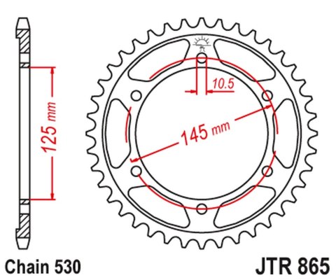 JT ZĘBATKA TYLNA 865 43 YAMAHA FZ 750 GENESIS '87-'91 (JTR865.43)* (ŁAŃC. 530)