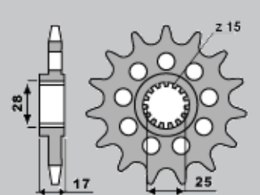 SUNSTAR ZĘBATKA PRZEDNIA 2249 15 DUCATI PANIGALE 1199/1299 '12-'16 (JTF749.15) (ŁAŃC.525) (224915)