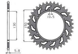 SUNSTAR ZĘBATKA TYLNA 236 42 HONDA NX 650 '88-'90, FMX 650 '05-'08, XR 600 88-90, YAMAHA XJ6 600 '09-'13 (JTR245/3.42)* (ŁAŃC. 5