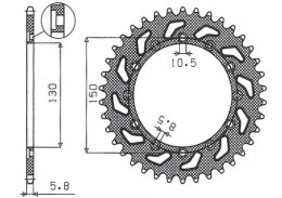 SUNSTAR ZĘBATKA TYLNA 236 49 / 245 49 HONDA NX 650 95-01, YAMAHA XJ 6 09-15, YAMAHA WR 250R '08-'10, APRILIA RX SIX DAYS 125 '90